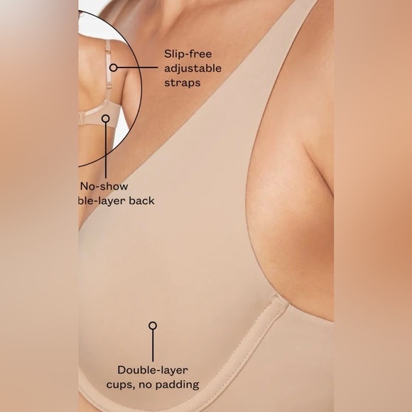 ThirdLove Second Skin Unlined Minimizer Bra  42E Nude NWT - Picture 6 of 9